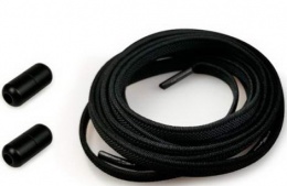 Шнурки эластичные с фиксатором плоские (7мм) 100 см чёрные