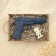Пистолет Беретта, собранный макет-резинкострел, окрашенный, из дерева