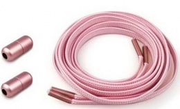 Шнурки эластичные с фиксатором плоские (7мм) 100 см розовые
