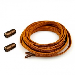 Шнурки эластичные с фиксатором плоские (7мм) 100 см коричневые