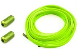 Шнурки эластичные с фиксатором плоские (7мм) 100 см зелёные