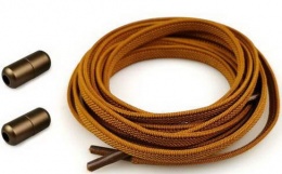 Шнурки эластичные с фиксатором плоские (7мм) 100 см коричневый