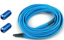 Шнурки эластичные с фиксатором плоские (7мм) 100 см голубой