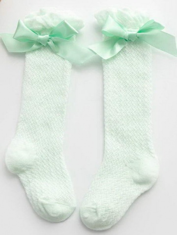 Носки с бантом зеленые